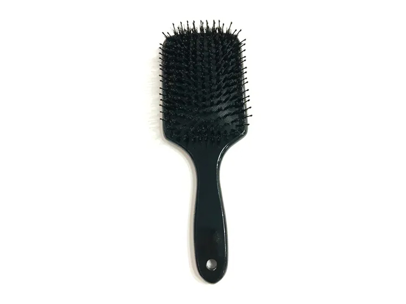 แปรงขนหมูป่านวดไม้พาย Detangler แปรงผมไม้ไผ่