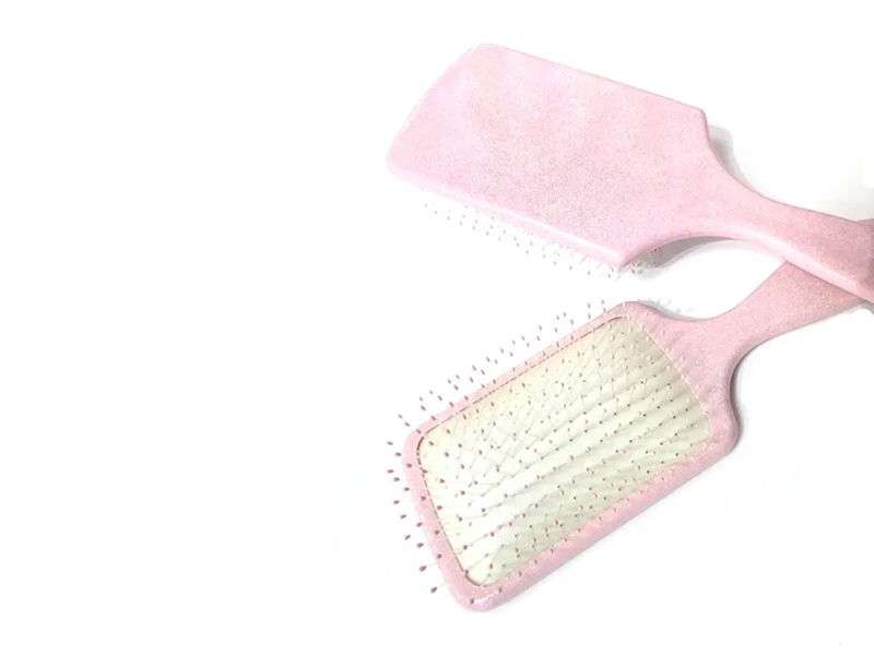 แปรงผมพายแฟนซีพลาสติกสีชมพู