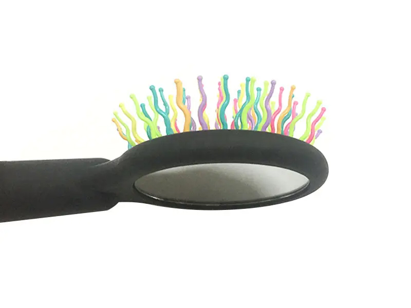 ผู้หญิงสายรุ้งสีดำ Ball TIP Soft Touch Detangling Cushion แปรงผม