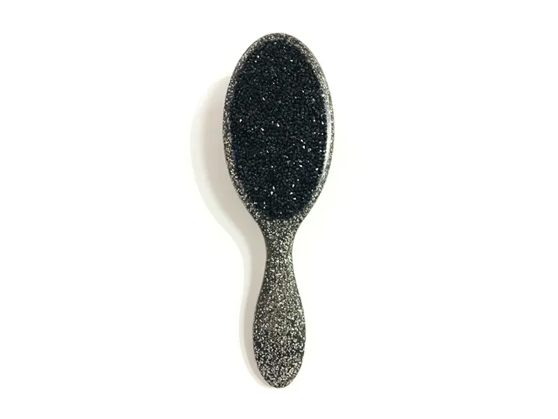 เครื่องประดับBlingแปรงผมพลาสติกรูปไข่พร้อมที่จับ